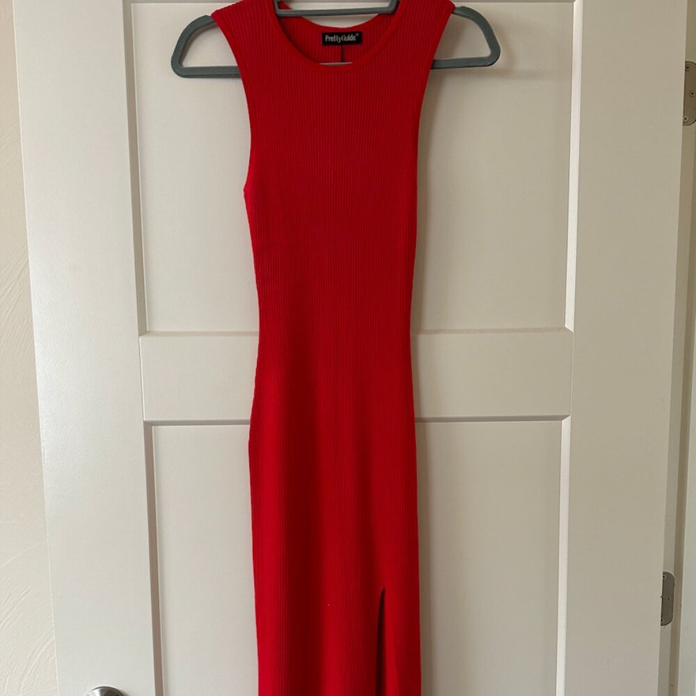 Women's Sexy Ribbed Knit Tank Sleeveless Midi Summer Dress